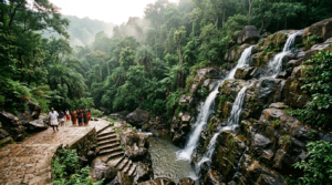 Akasaganga Teertham Tirumala waterfall cascading through the forested Seshachalam hills