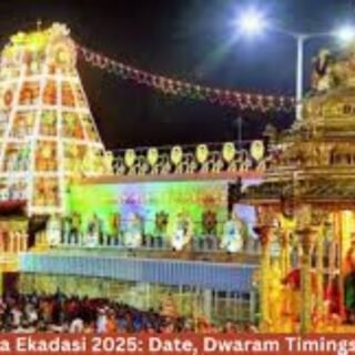 Devotees participating in Vaikunta Ekadasi celebrations at Tirumala temple