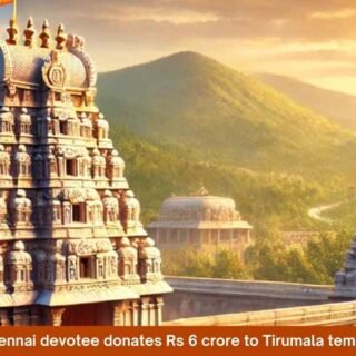 A Chennai devotee donates Rs 6 crore to the Tirumala Tirupati Devasthanams.