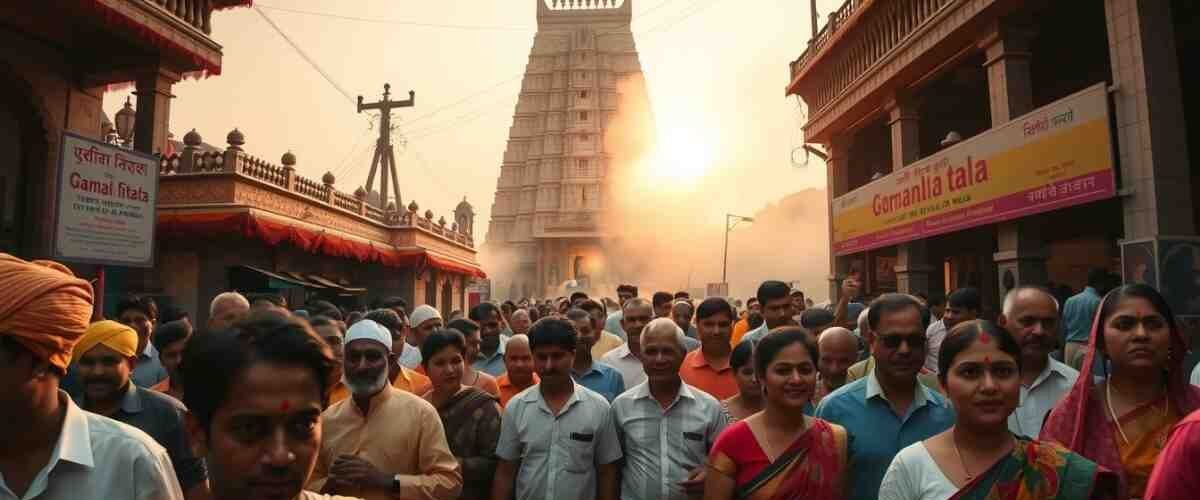 Devotees celebrating a special February 2025 festival at Tirumala.