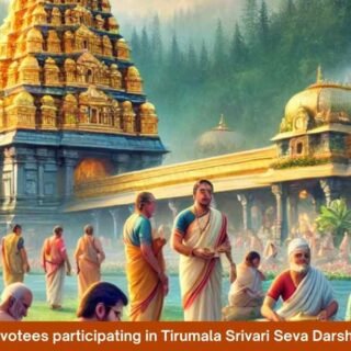Devotees participating in Tirumala Srivari Seva Darshan