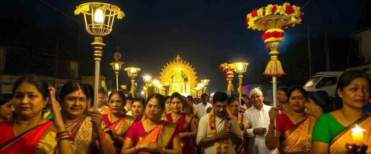 Devotees participating in the concluding procession of the Adhyayanotsavam festival at Sri Govindaraja Swamy Temple, Tirupati.
