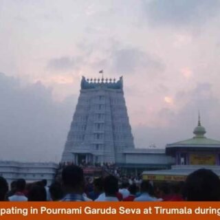 Devotees participating in Pournami Garuda Seva at Tirumala during Magha Purnima