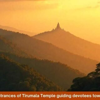 The three main entrances of Tirumala Temple: Mahadwaram, Vendivakili, and Bangaruvakili.