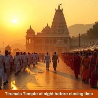 Tirumala Temple at night before closing time