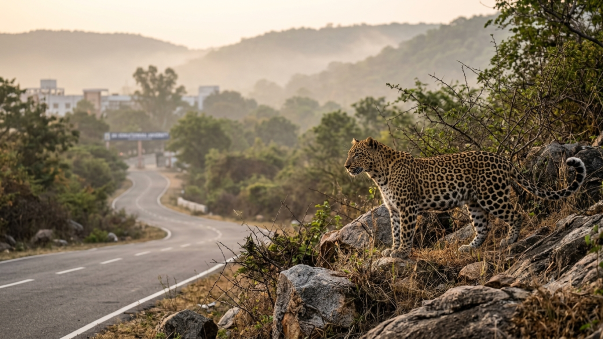 SV University leopard captured near the Seshachalam forest edge in Tirupati