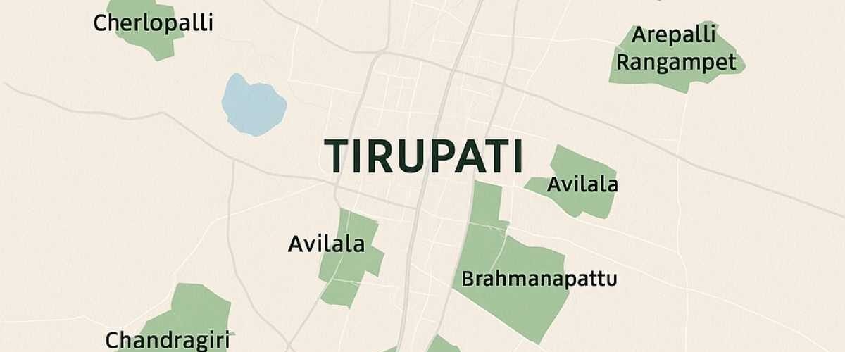 Map highlighting TUDA-approved layouts in Tirupati
