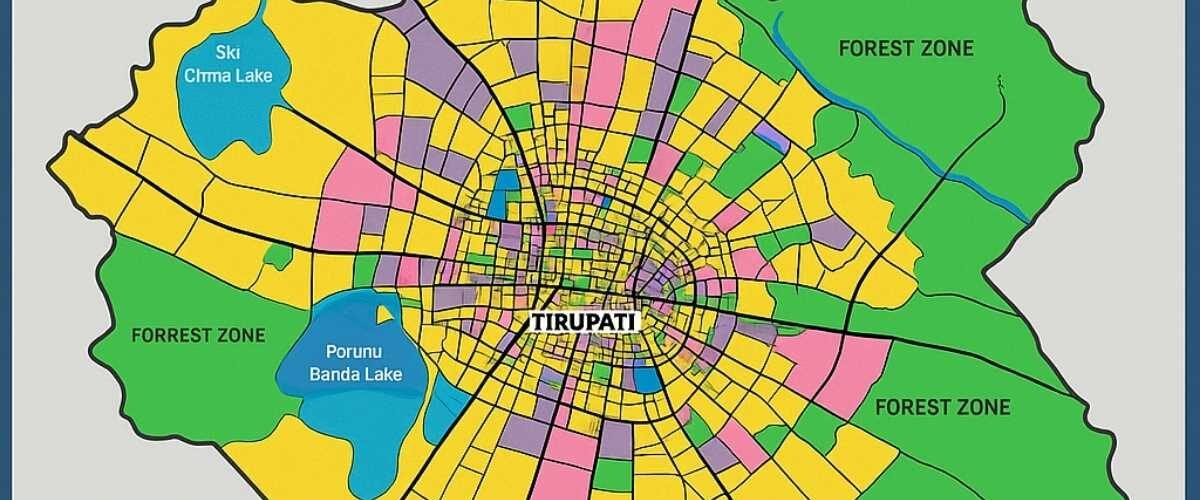 Map illustrating TUDA's Master Plan 2040 for Tirupati
