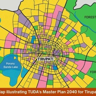 Map illustrating TUDA's Master Plan 2040 for Tirupati