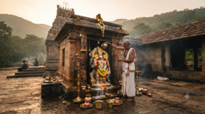 Hanuman Jayanti Tirumala celebrations — dawn abhishekam at a Tirumala Anjaneya shrine
