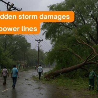 Tirupati sudden storm damages trees and power lines