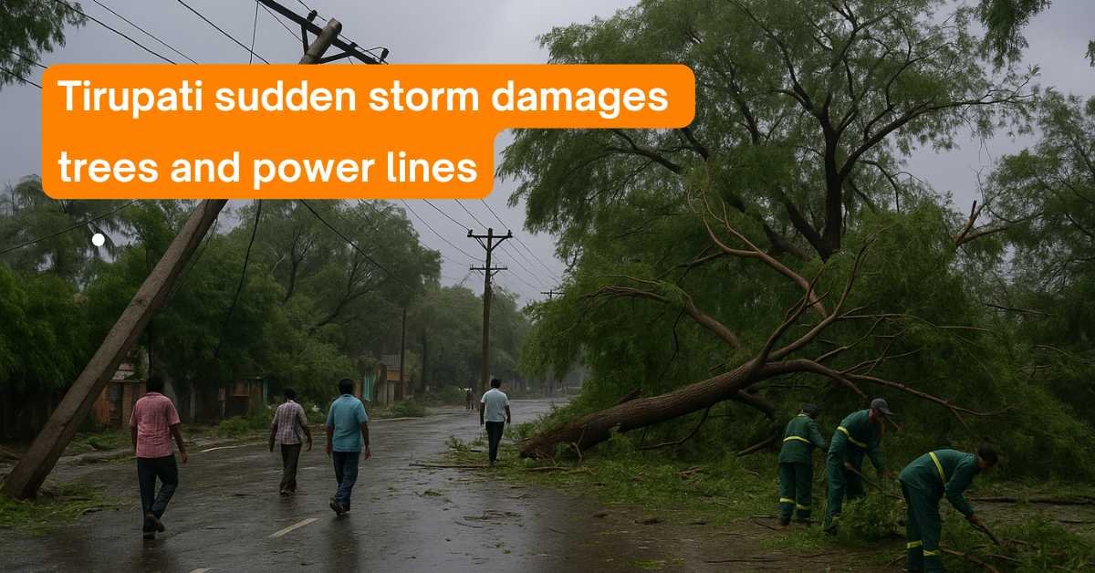 Sudden Storm Batters Tirupati, Causes Long Power Cuts and Tree Falls