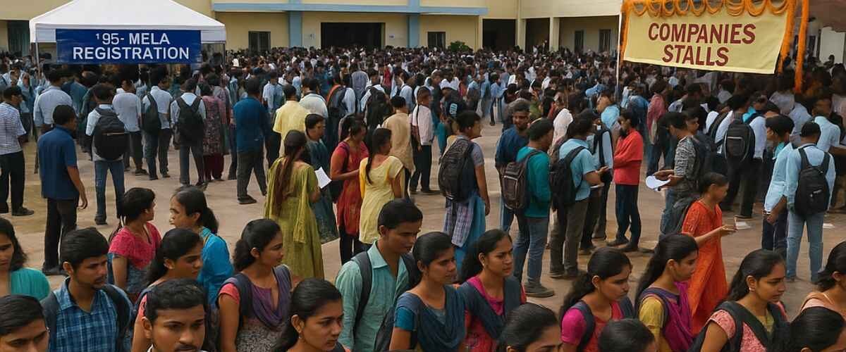 Tirupati Job Mela 2025 at Government IIT College with students registering