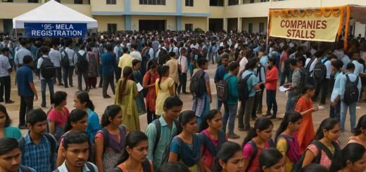 Tirupati Job Mela 2025 at Government IIT College with students registering