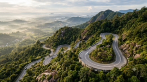 Tirupati road safety: hairpin bends on the Alipiri ghat road climbing to Tirumala