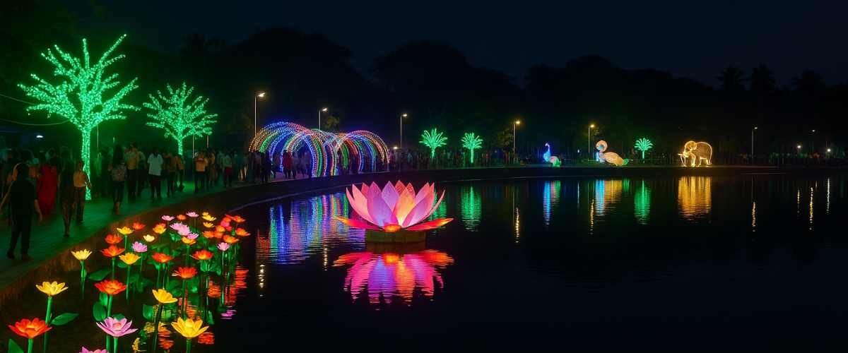 Illuminated Glow Garden at Vinayak Sagar Tirupati under Smart City Mission