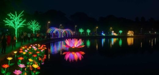 Illuminated Glow Garden at Vinayak Sagar Tirupati under Smart City Mission