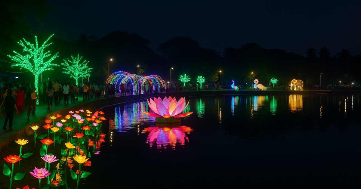 Glow Garden Illuminates Tirupati’s Vinayak Sagar Under Smart City Mission