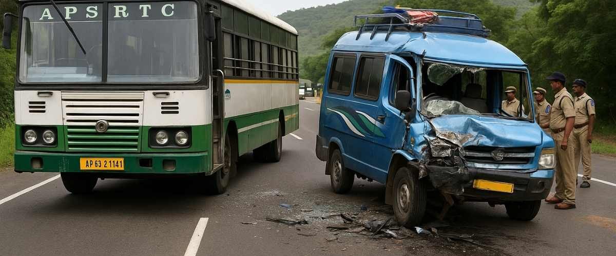 Tirupati Tempo and RTC Bus Accident August 2025