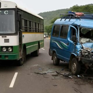 Tirupati Tempo and RTC Bus Accident August 2025