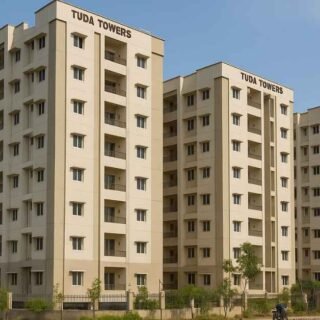TUDA Towers Tirupati apartment complex front view for rent by owner