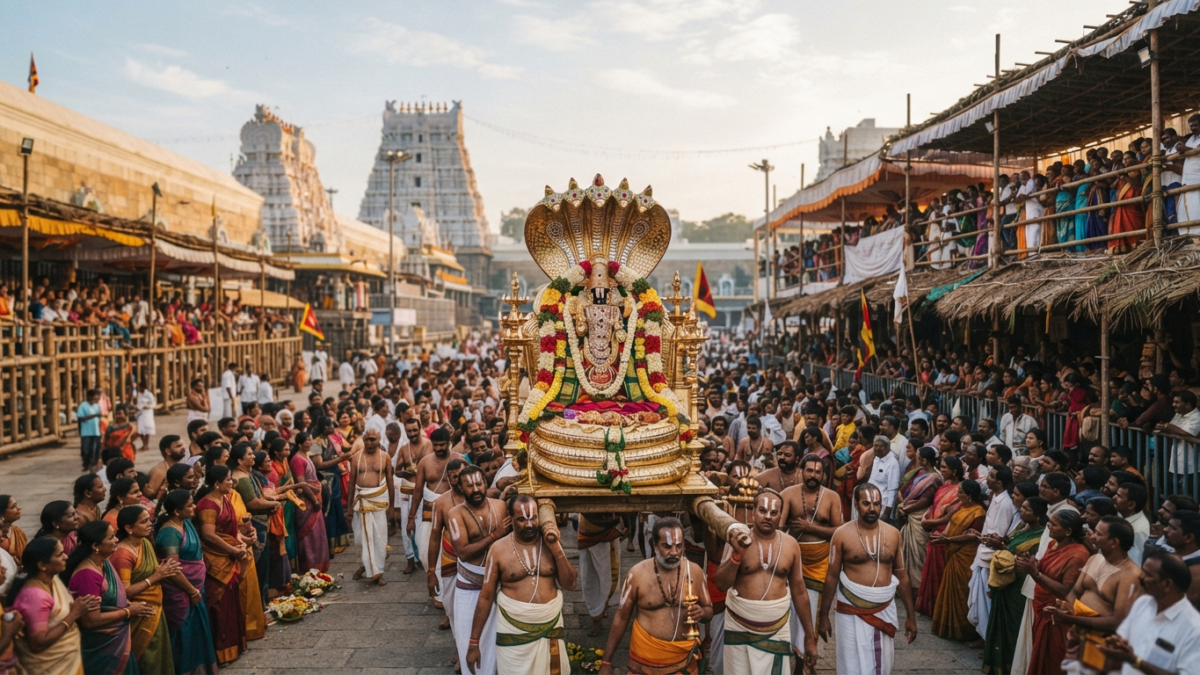Chinna Sesha Vahanam procession with Sri Malayappa Swamy at Tirumala
