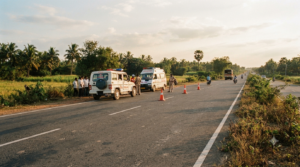 Narayanavanam road accident representational highway emergency scene near Tirupati