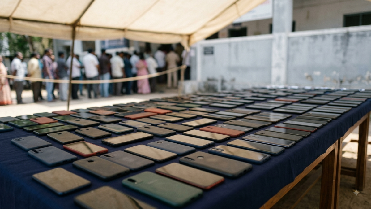 Stolen phones in Tirupati returned to owners at a police recovery mela counter