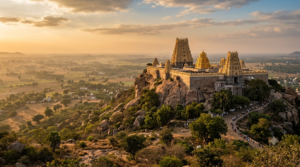 Yadadri temple board news: Yadagirigutta hill shrine in Telangana at golden hour